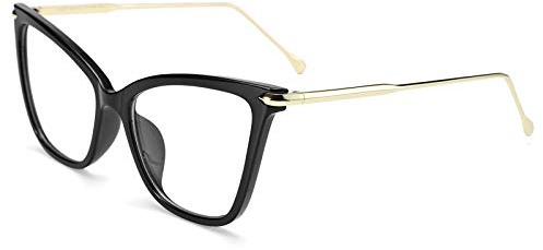 FEISEDY Classic Cat Eye Glasses Oversized Clear Lens Fake Glasses Large Frame Eyewear for Women B2460