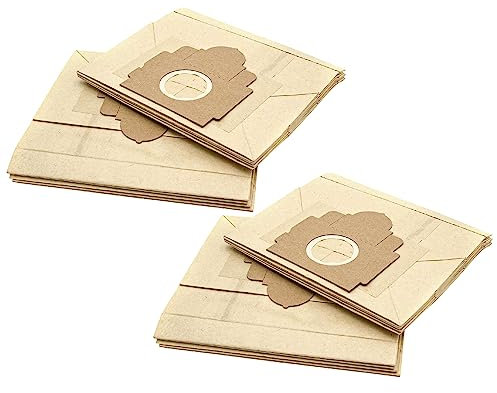 vhbw 20x Sacs compatible avec Moulinex Power Clean 1250 aspirateur - papier, 22,5cm x 20,5cm, couleur sable