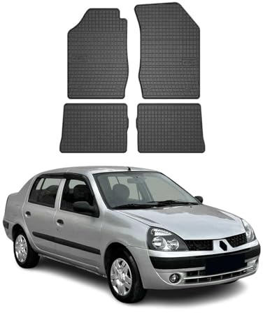 OMAC Fußmatten für Renault Clio 1998-2005 Gummi 4tlg Schwarz | Automatten, Gummimatten, Allwetter, Antirutsch, fahrzeugspezifisches Produkt, wasserdicht