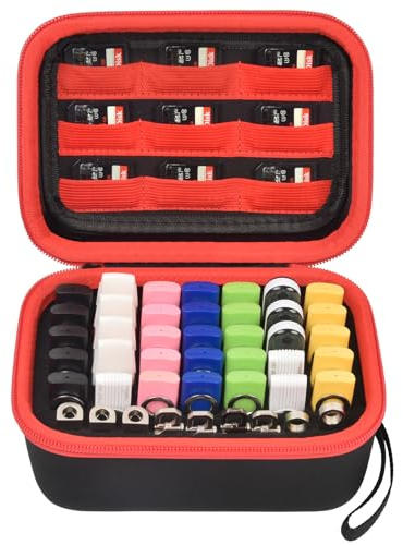 Boobowl USB Stick Tasche, USB Stick Aufbewahrung Hülle SD Speicherkartenhalter Aufbewahrungstasche, Elektronisches Zubehör Aufbewahrungstasche für SanDisk/für Samsung/für Inland/für PNY - Rot
