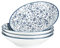 fanquare 20cm Grands Saladiers, Saladiers à Nouilles en Porcelaine, Set de 4 Saladier à Nouilles Ramen avec Motif Floral Bleu