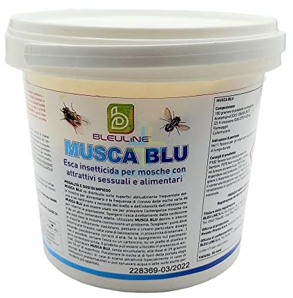 Generico Esca Insetticida per Mosche, Granulare, con Attrattivi Sessuali E Alimentari: Musca Blu Secchio da 1 kg
