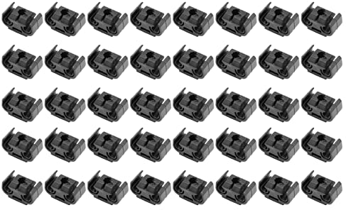 40 Stück 2-Punkt-Bremsleitungs-Halterung, 811611797 Doppelrohr-Basis-Bremskabel, 4,75 mm, Schwarz