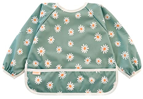 Torange Waterproof Long Sleeve Bib – Machine Washable Baby Bibs for Eating – Baby Smock Bib for Toddler – BLW Supplies for Baby