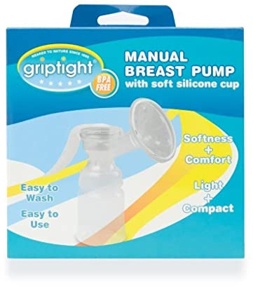 Griptight - Extra Soft Silicone Manual Breast Pump with Storage Bottle