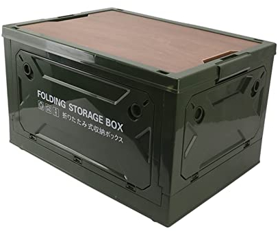 Qcwwy Foldable Camping Storage Box, Collapsible Storage Box, Strong Carrying Capacity, 50L, Large Capacity, Stackable Nicely for Picnic (OD Green)
