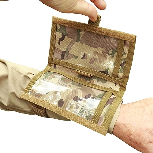 UnderAlert Taktische Karten-Hülle, Gewehr-Dope-Kartenhalter für Langstreckenaufnahmen, wasserdicht, Handgelenk-Kartenhalter, Militär-Armband, Buchhülle, Armee-Ausrüstung, Sport, Handgelenk, Coach, Qb