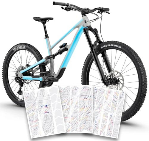 unleazhed Bike Protection BP01 Frame Topolines Color GLÄNZEND| Rahmenschutzfolie für Mountainbikes | Made in Germany | 35 -teiliges komplett Rahmenschutz-Set | extrem reißfest