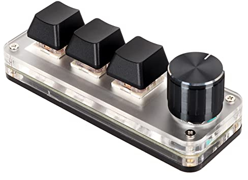 VBESTLIFE Makro-Tastatur mit Rotem Schalter, Ergonomische, Individuelle Knöpfe, USB-Tastatur für PC (3 Tasten 1 Knopf)