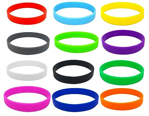 EULAPGOE 12 Pezzi Braccialetti Silicone, Braccialetti Gomma, Braccialetti di Gomma, Braccialetti in Silicone, Decorazione per Feste Sportive