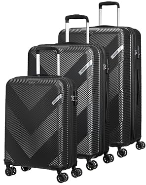 American Tourister Exoline - Kofferset 3-teilig, Schwarz (Black)