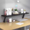 DYUNCZ Clamp on Desk Organizer Shelf, Clamp on Desk Shelf, Desk Extension Shelf, Floating Desk Shelf, Clamp on Base, Adjustable Desk Extender Side Table, Desktop Storage Shelf(Svart,80cm/31.5)