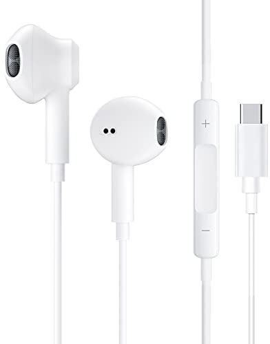 Auriculares con Cable,Auriculares Cable Tipo C, con Microfono y Control de Volumen, Auriculares USB C para Samsung S20/S21/S22, Huawei P50/P40,Pixel 6/5/4/3XL