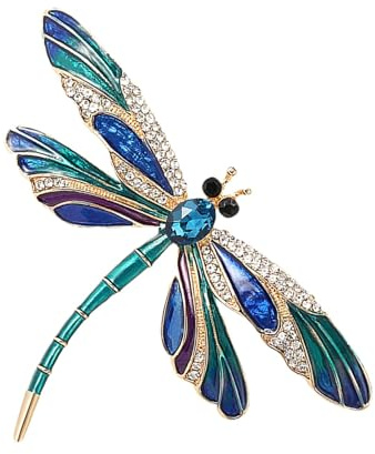 Strass Drachenfliegen Pins - Libelle Haarspange | Libelle Schlüsselnadel | Handtasche Charm Brosche Pin | Libelle Charm Strass | Libelle Brosche | Tier Brosche | Libelle für Frauen