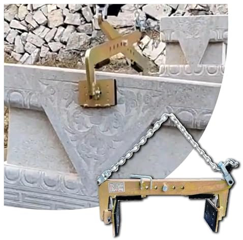 SFQEVHRZ Lifting Clamp Adjustable， Chrome Steel Chain Link Type Stone Clamp for Transporting Concrete Block, Roadside Special Plate Clamps, High Load-bearing Capacity Lifting Tool(XX Large)