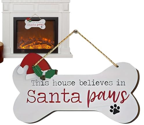 Cartel de madera para puertas, placa de puerta de Navidad, decoración de bienvenida de Papá Noel, decoración de árbol de Navidad, decoración de invierno, decoración navideña alegre para decoración del