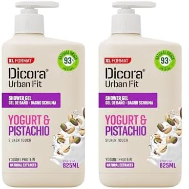 Dicora Urban Fit Shower Gel Proteins Yogurt&Pistacho 825ml (Paquete de 2)