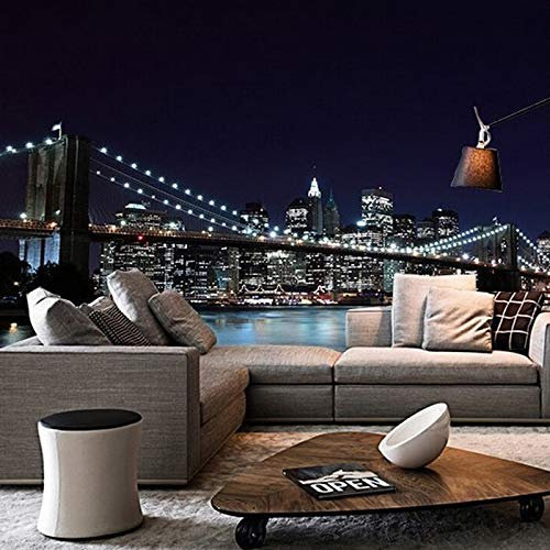 FYRHLH Papier Peint Panoramique 3D Pont de la ville de New York 3D Papier Peint Murales 3D pour Salon Chambre Restaurant Enfant Murale Moderne Décoration Mural 350cm×250cm(LxH)