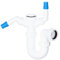 SPARES2GO Sifón de fregadero de 40 mm con boquilla doble para lavadora, lavavajillas, kit de descarga con sello de agua de 75 mm