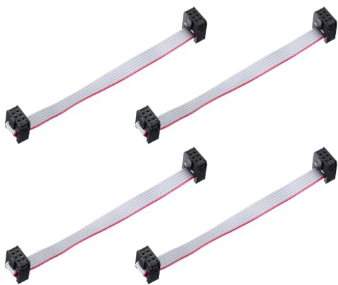 QUARKZMAN 4 Pz Cavo a Nastro Piatto Idc, Passo 2.54mm Larghezza 7.5mm Lunghezza 10cm 6 Pin Fc a Fc Cavo a Nastro Piatto Flessibile Connettore Ponticello per PC, Display a LED