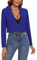 MINTLIMIT Cropped Blazer Jackets for Women Long Sleeve Suit Jacket One Button Casual (Deep Blue L)