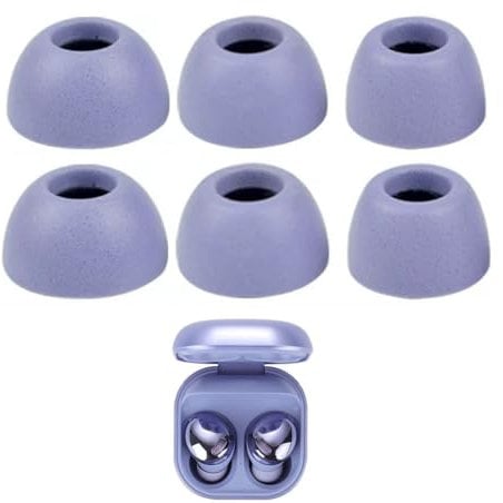 Rhinenet Replacement Memory Foam Ear Tips Compatible with Samsung Galaxy Buds Pro SM-R190 Earbuds Noise Isolation & Soft Comfortable Ear Foam Tips, Fit in The Charging Case 3 Pairs (Purple)
