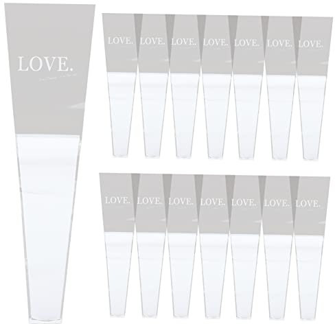 Healeved 50stücke Blumenverpackungsbeutel Transparente Doppelfarbe Für Einzelrosen Für Valentinstag Hochzeiten Und