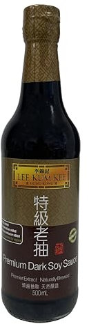 LEE KUM KEE PREMIUM SOJA SAUCE 500ml Glasflasche | dunkel | Soja-Soße | soy sauce | hauch von Süße | subtiler Sojabohnengeschmack