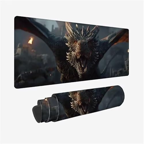 Tapis de Souris Gamer 1200x600x3mm Tapis Souris Noir Sous Main Bureau, Mouse Pad à Bords Cousus, Base Antidérapante en Caoutchouc Naturel,Imperméable et Antitache Mouse Pad pour Gamer,Dinosaure Y2-130
