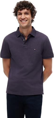 Tommy Hilfiger Polo 1985 Regular MW0MW17770 S/S para Hombre, Morado, XXL, Morado (Mulberry Haze Heather), XXL