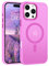 DOMAVER Cover Magnetica per iPhone 16 Pro Max 6,9 Pollici,Compatibile con MagSafe,Custodia Traslucida Opaca, Anti-urti, Resistente ai graffi, Anti-Impronte, Sottile, Rosa Fucsia