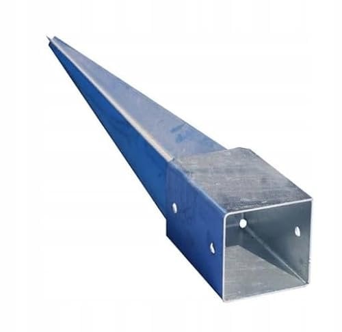 Einschlagbodenhülse 80 x 80 mm Länge 750 mm Feuerverzinkt Pfostenträger Stahl Einschlaghülse für Vierkantholzpfosten Bodenhülse Anker Erdanker Bodenanker für Holzpfosten