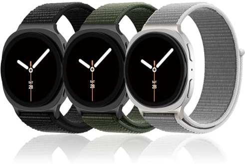 YuiYuKa 3Pcs Nylon Sport Armband für Samsung Galaxy Watch 8 9/8 Classic