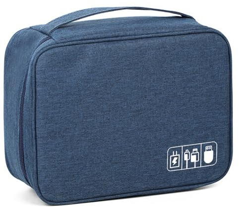 Orolotay Digital Data Cable Storage Bag Portable Multi-Functional Electronic Accessories Storage Bag,Blue