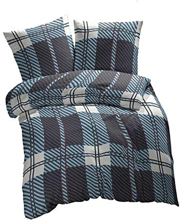 etérea Renforcé Bettwäsche Blockberry Hellblau 4 TLG. 2X 135x200 cm | etérea Renforcé Bettwäsche Blockberry Hellblau 4 tlg. · MADE IN GREEN by OEKO-TEX