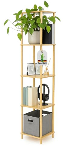 Allyson® Badezimmerregal – Holzregal 5 Etagen, Leichte Montage. Vielseitig einsetzbar als Küchenregal, Standregal, Bücherregal, Aufbewahrungsregal, Kitchen Shelf Regale für Küche & Flur