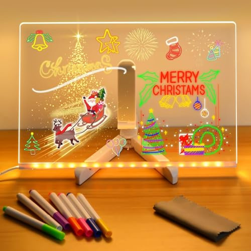 Nouveau Tableau De Notes Led Avec Couleurs，Tableau à Message Led Avec 7 Couleurs De Stylo/Support，Tableau De Dessin Illuminé Led Pour Le Bureau, L'école Et La Maison (30 * 20cm)