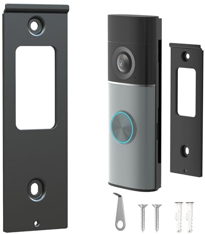 Doorbell Metal Backplate Replacement for Wired Doorbell Plus(2nd Gen) /Pro(3rd Gen), Doorbell Bracket Accessories with Screw Mounting for Houses Apartments Office