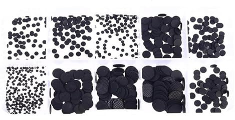 Zorlun 500pcs 1.5mm - 8mm Different Sizes Conductive Rubber Pads Keypad Repair Kit for IR Remote Control Buttons