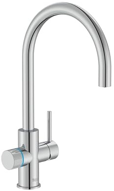 Roca Aquafy Grifo de Cocina con Filtro de Agua Integrado, Doble Salida para Agua Filtrada y Corriente, Filtro de 5 Etapas Incluido. Acabado Cromado A5A8B3GC00