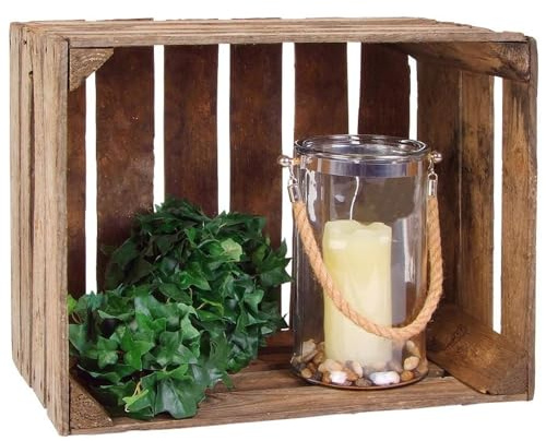BURI Holzkiste Vintage 50x41x31 cm Obstkiste Beistelltisch Shabby Weinkiste | BURI, Schuhregal, Dekokiste, Massivholz, Landhausstil, Wohnaccessoire, Aufbewahrung, rustikales Design, vielseitig
