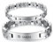 aplusashop ID Edelstahl Magnetisches Armband+Gravur nach Wunsch mit Strass Partnerarmbänder (Paar (2 Stück))