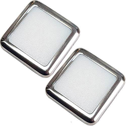 2 Pack | Square LED Mini Plinth Light & Driver Kit | Stainless Steel & Natural White | Bathrooms & Kitchen Skirting Kickboard Spot Lights | Recessed/Flush Cabinet Counter Panel Lighting | Loops