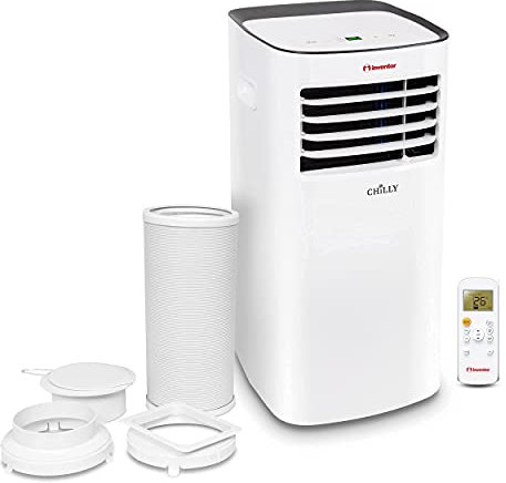 Inventor Chilly, Aire Acondicionado Portátil R290 de 2270 frigorías - 9000BTU/h, 3 modos en 1 (Refrigeración, Deshumidificación, Ventilación) (RAEE N° ES6988)
