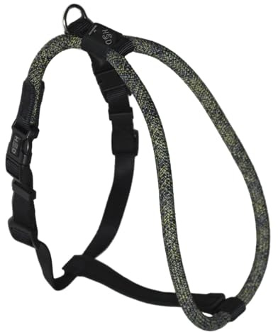 High5Dogs Ergonomisches Outdoor-Geschirr, verstellbar von 71 bis 95 cm, verstärkte Sicherheit, langlebige Materialien, ideal zum Klettern und Wandern, Schwarz, Größe L, Modell