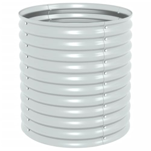 vidaXL Arriate de Acero Galvanizado 80x80x81 cm Plateado Macetero Plantador