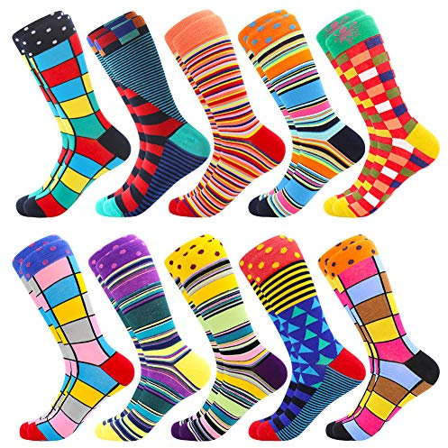 BONANGEL Calzini Vestito Arte da Uomo Calze Fantasia Uomo Calze Lunghe in Cotone Calzini Stampato Famose Moda Colorate Divertente Disegni