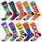 BONANGEL Chaussettes Homme Fantaisie Lot Chaussette Homme en Coton,Chaussettes et Multicolores,Cadeau Homme taille unique multicolor (10pairs-Pattern12)