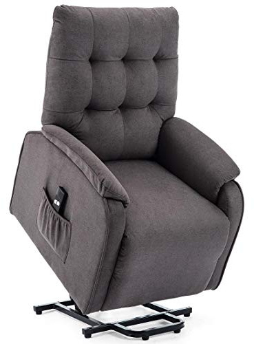 More4Homes CHARLBURY FABRIC RISE RECLINER ARMCHAIR ELECTRIC LIFT RISER CHAIR (Charcoal)