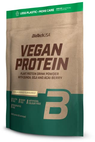 BioTechUSA Vegan Protein | Shake à base de riz et de pois avec super-aliments et acides aminés | Sans sucre, sans lactose et sans gluten, 2 kg, Gâteau à la vanille